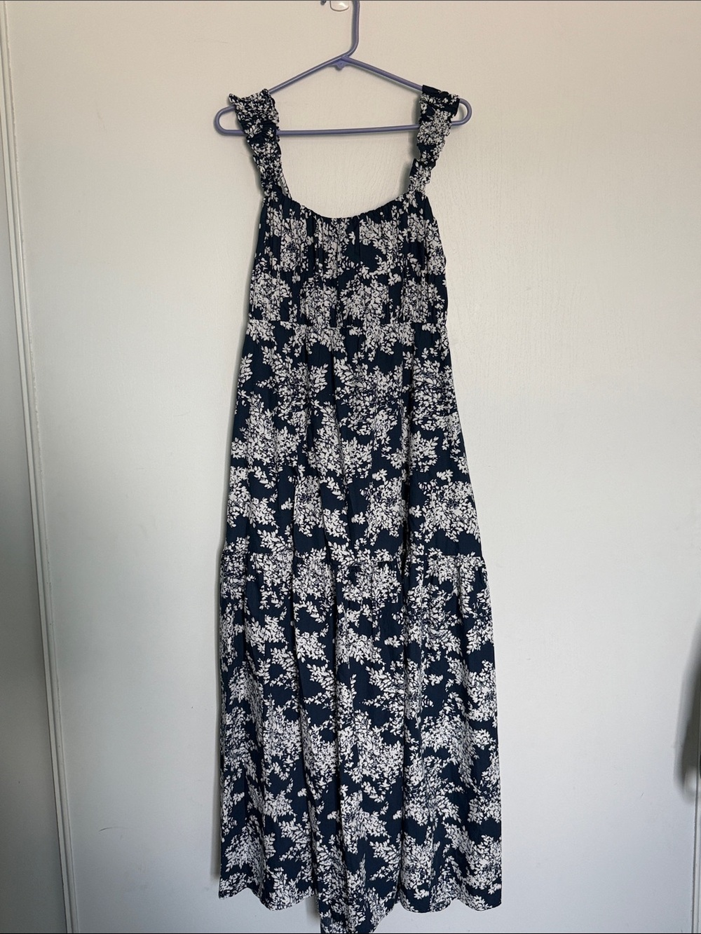 Abercrombie & Fitch Navy and White Floral Maxi Dress